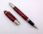 Fake Mont Blanc Daniel Defoe  Red Barrel Silver Fineliner Pen